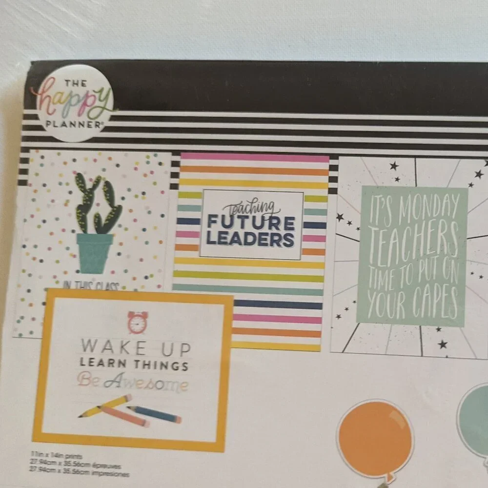 NWT Happy Planner Teacher 'Change the World' 41pc Wall Art Kit Classroom School